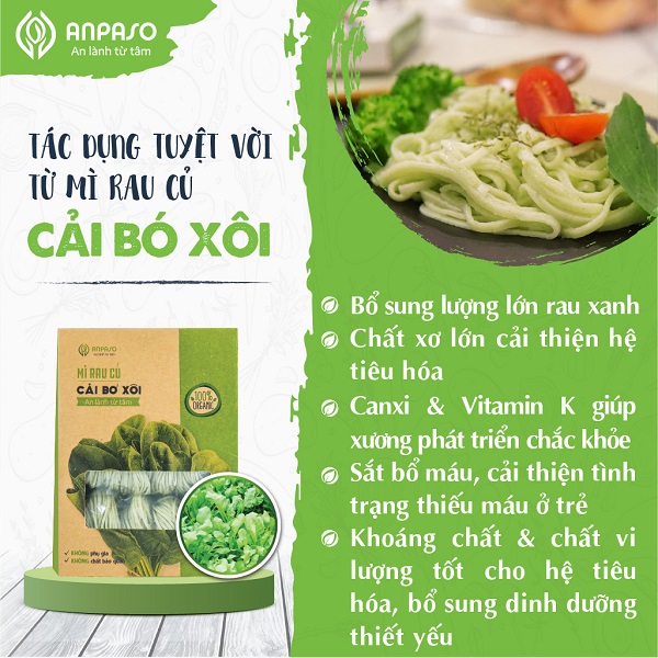 Mì Cải Bó Xôi Organic