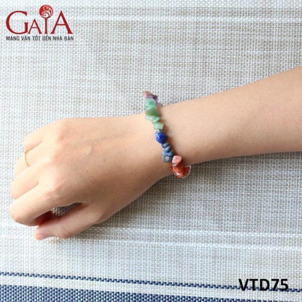 Vòng tay đá tinh thể tự nhiên 7 màu