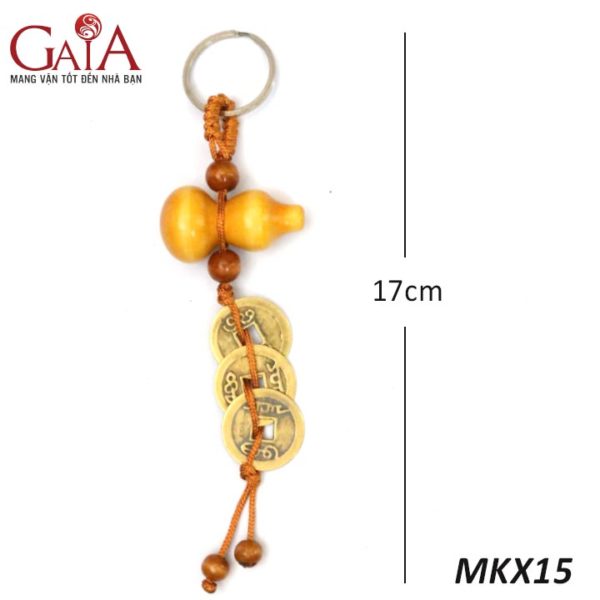 Móc khóa tài lộc tiền ngũ đế tam tài
