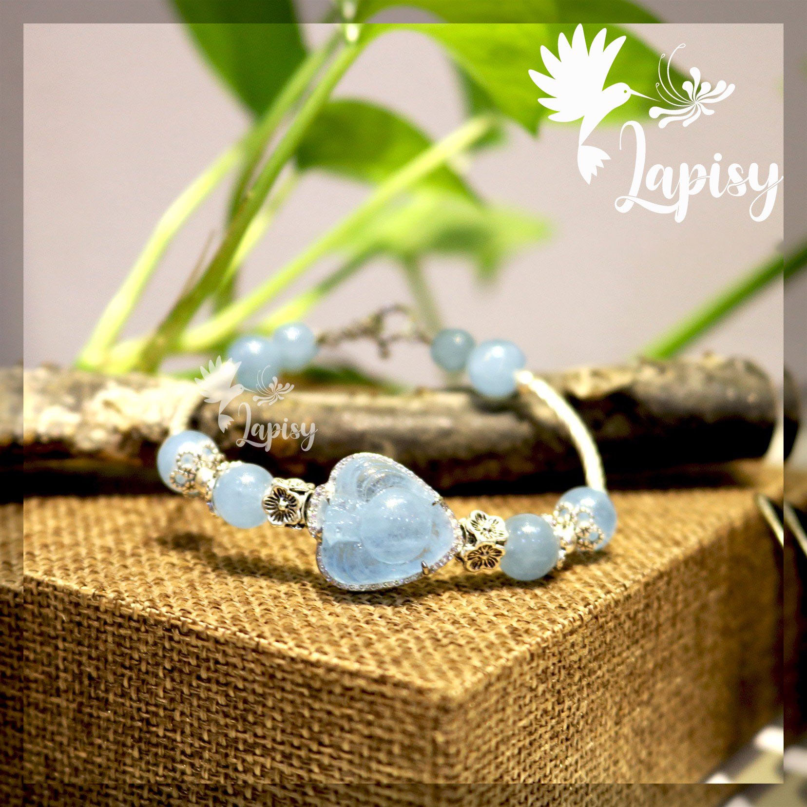 Vòng Tay Nhện Aquamarine Loại A