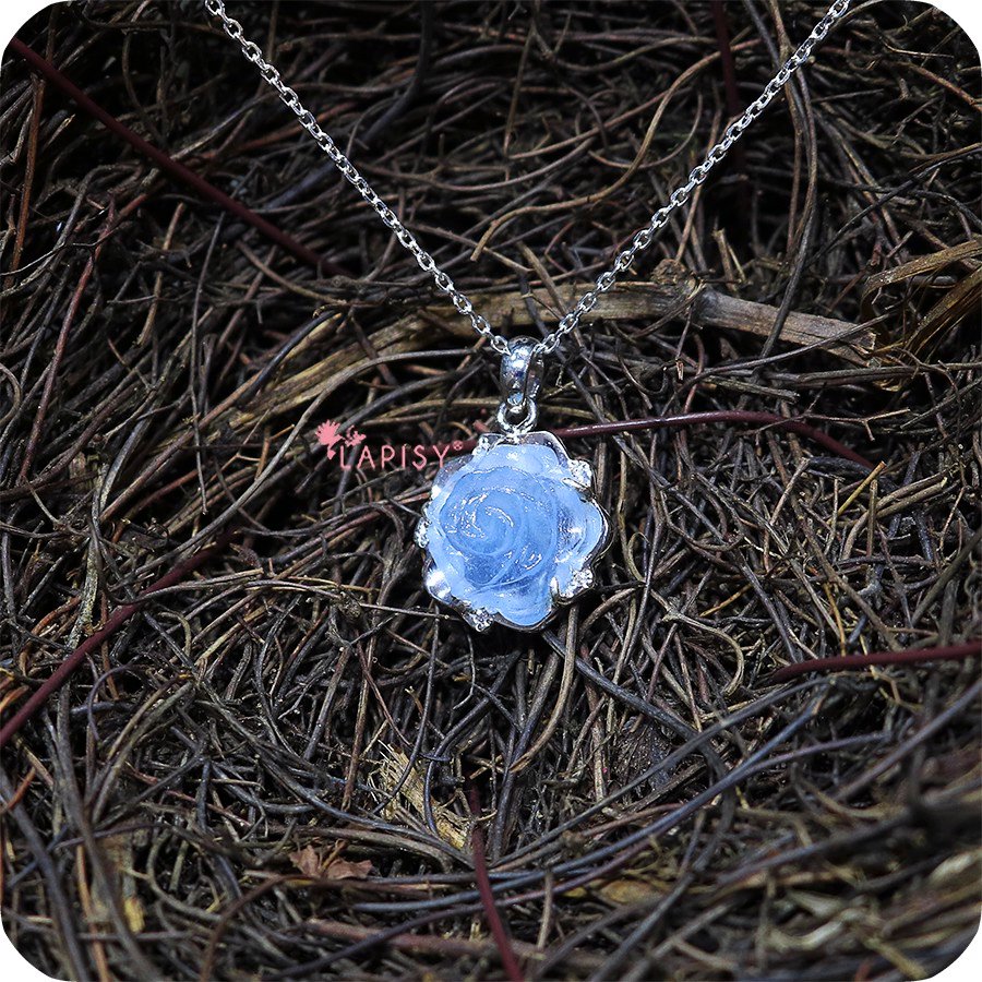 Mặt dây Mẫu Đơn Aquamarine