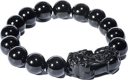 Vòng tay đá Obsidian 12mm mix Tỳ hưu