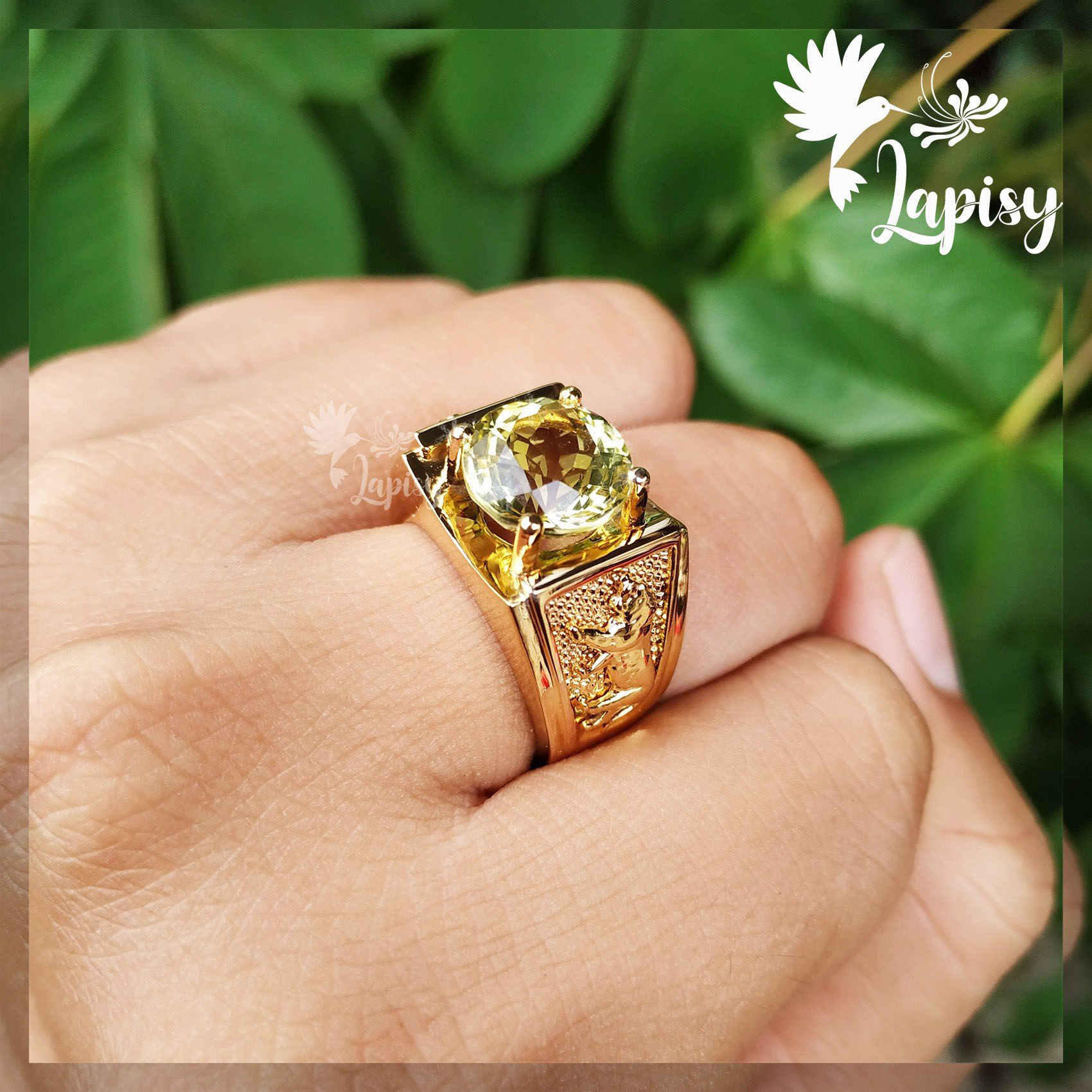 Nhẫn nam hột đá citrine 