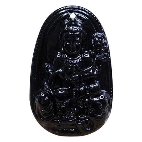 Mặt dây Phổ Hiền Bồ Tát Obsidian