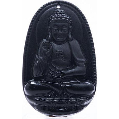 Mặt dây chuyền Đức Phật A Di Đà đá Obsidian