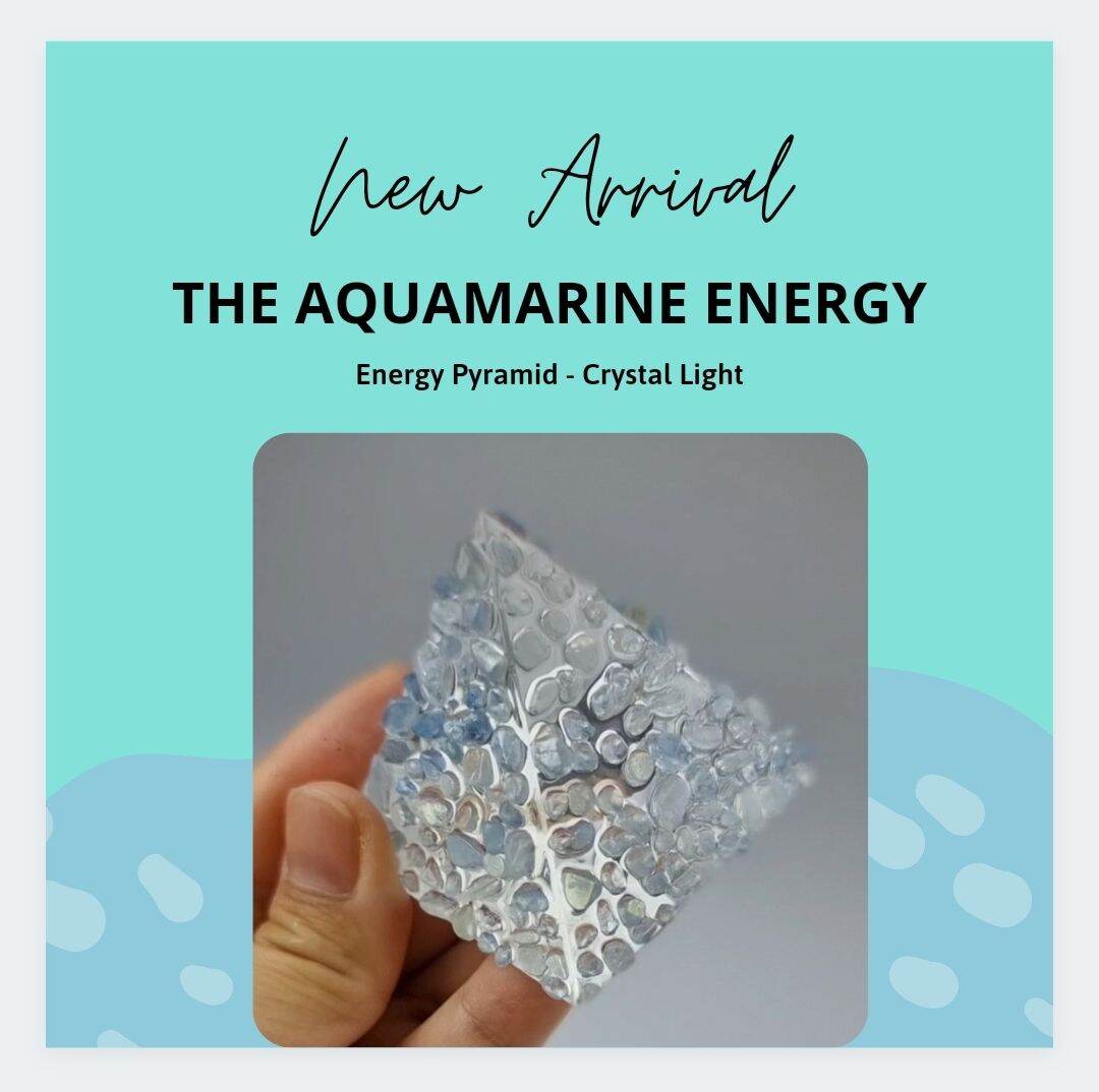 P2109201 | Lăng kính kim tự tháp phong thủy mỹ thuật năng lượng đá Aquamarine Crystal Light
