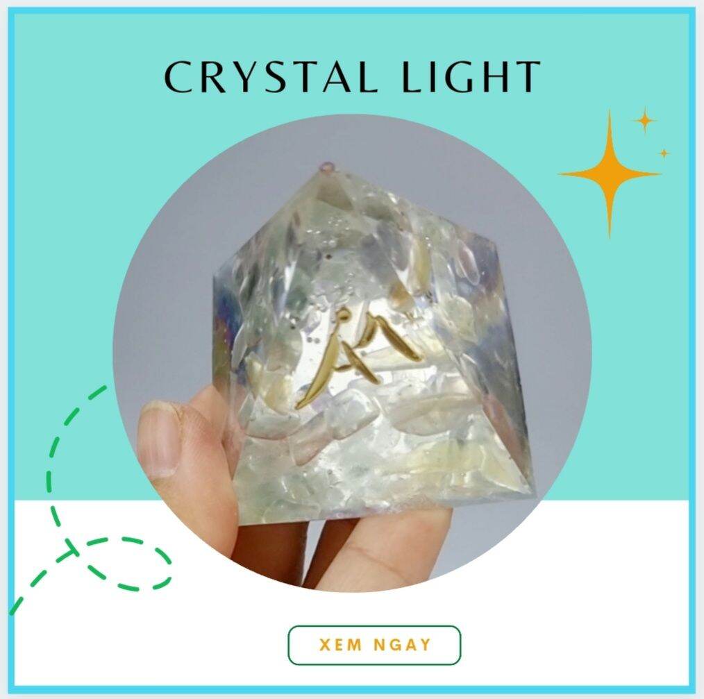 P2109283 Kim tự tháp phong thủy vượng khí năng lượng hình học thiêng biểu tượng Thổ Flourite | Crystal Light