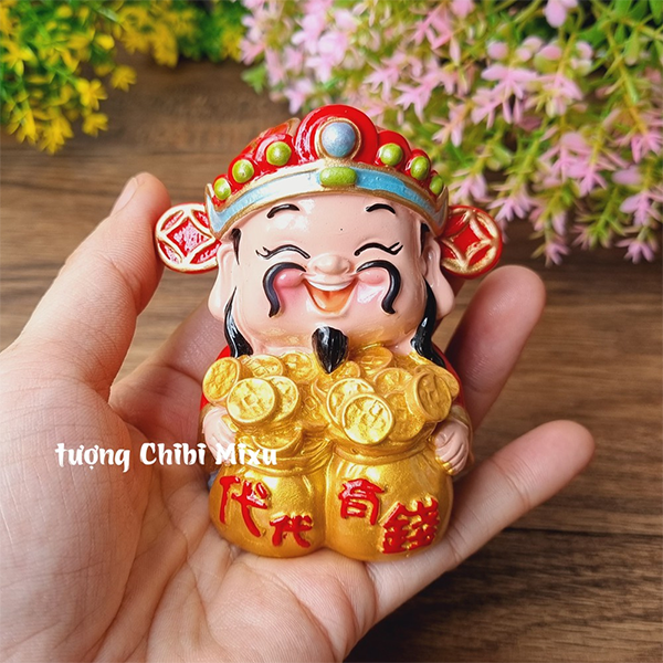 Tượng Thần Tài 7cm ôm túi tiền