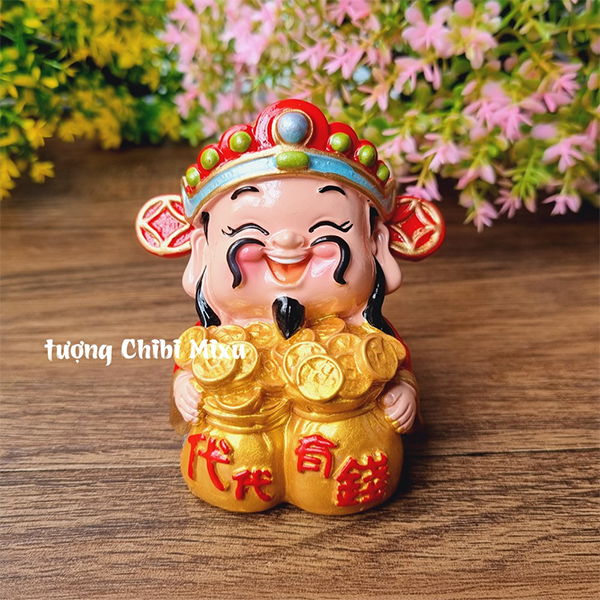 Tượng Thần Tài 7cm ôm túi tiền