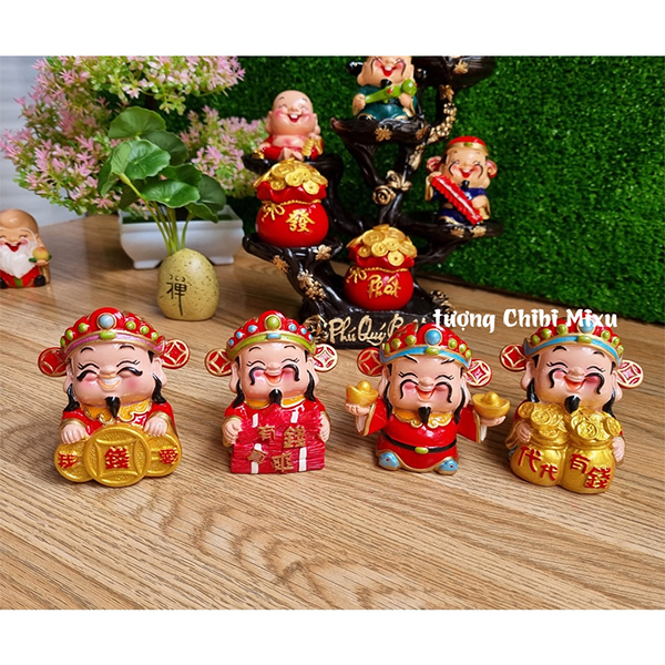 (Chọn mẫu) 09 mẫu tượng chibi Thần Tài 7cm may mắn
