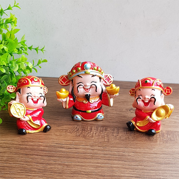 Bộ 03 tượng chibi Thần Tài cao cấp