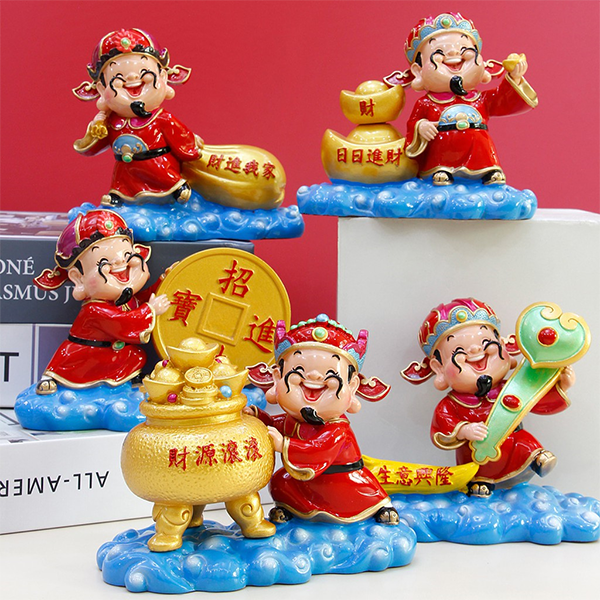 Tượng chibi Thần Tài 10cm - cầm thỏi vàng