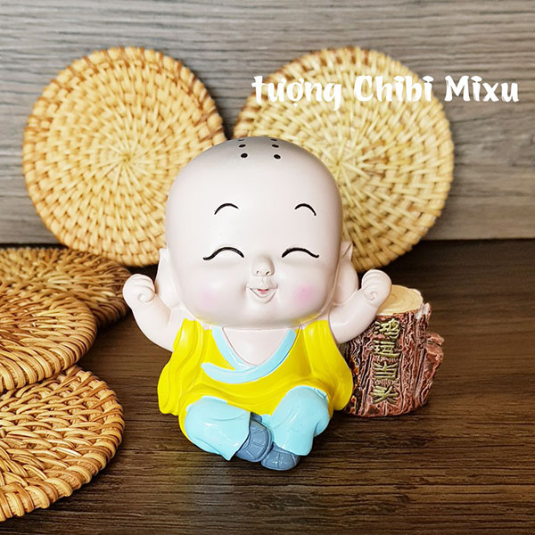 Tượng chibi chú tiểu may mắn