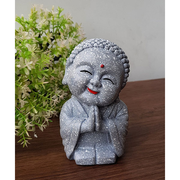 Tượng ni cô mỉm cười bằng đá size lớn 12cm