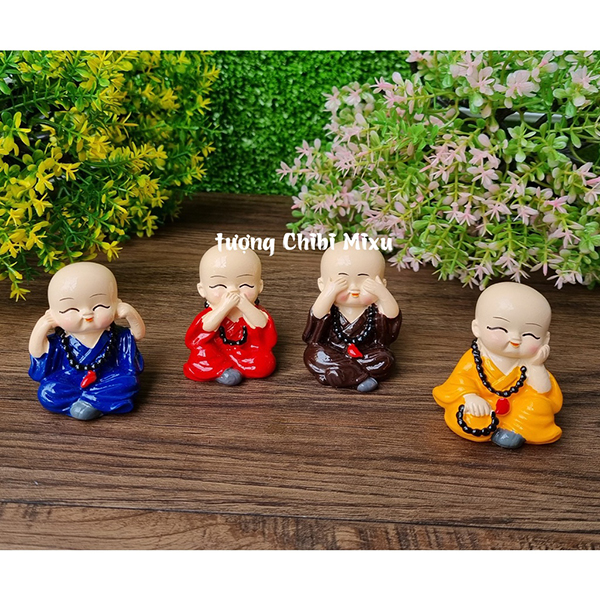 Bộ 04 tượng Tứ Không mẫu có đeo chuỗi size 5cm