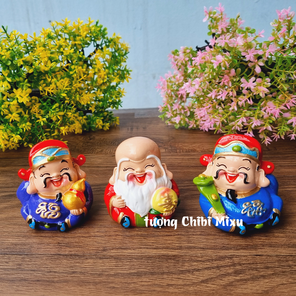 Bộ 03 tượng Tam Đa 7cm kiểu dáng tròn đầy