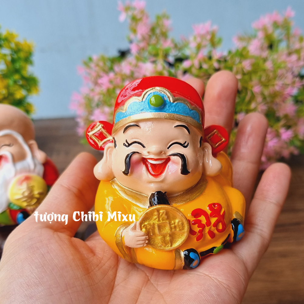 Bộ 05 tượng Ngũ Phúc 7cm tròn kèm đế tam cấp vuông nhỏ