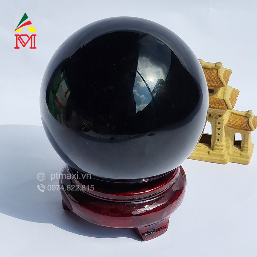 Quả Cầu Đá Obsidian Đen 10cm