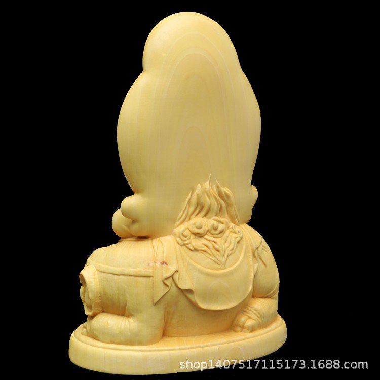 Bộ tượng Phật Văn Thù và Phật Phổ Hiền bằng gỗ hoàng dương - V550