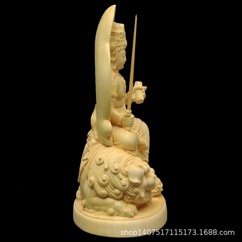 Bộ tượng Phật Văn Thù và Phật Phổ Hiền bằng gỗ hoàng dương - V550