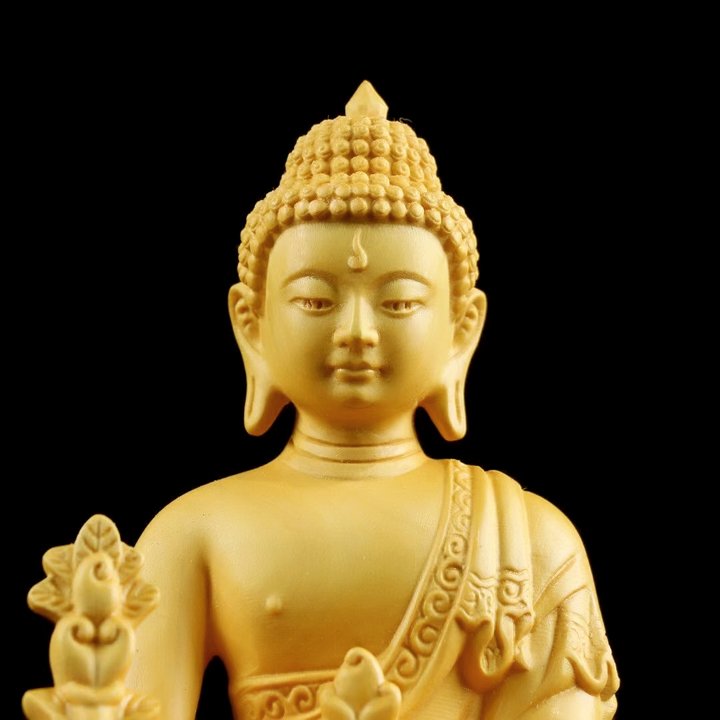 Tượng Phật Dược Sư bằng gỗ hoàng dương - C145