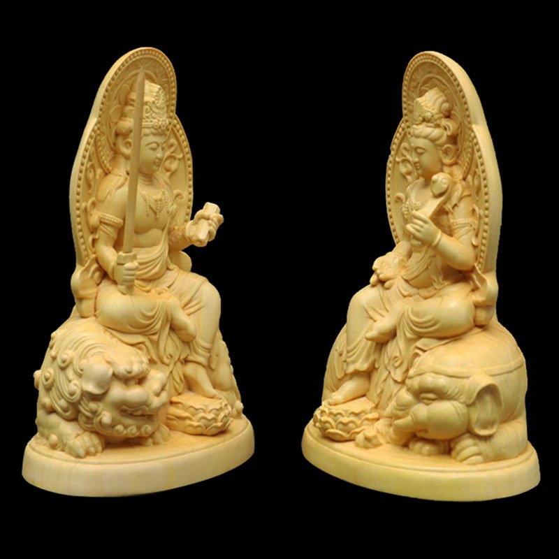 Tượng Phật Văn Thù Bồ Tát gỗ Hoàng Dương - V550