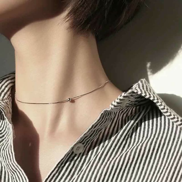 Dây chuyền choker bi bạc cực xinh