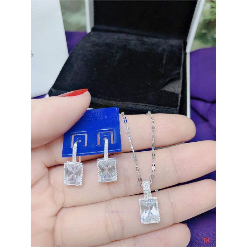 Set bạc mặt đá màu