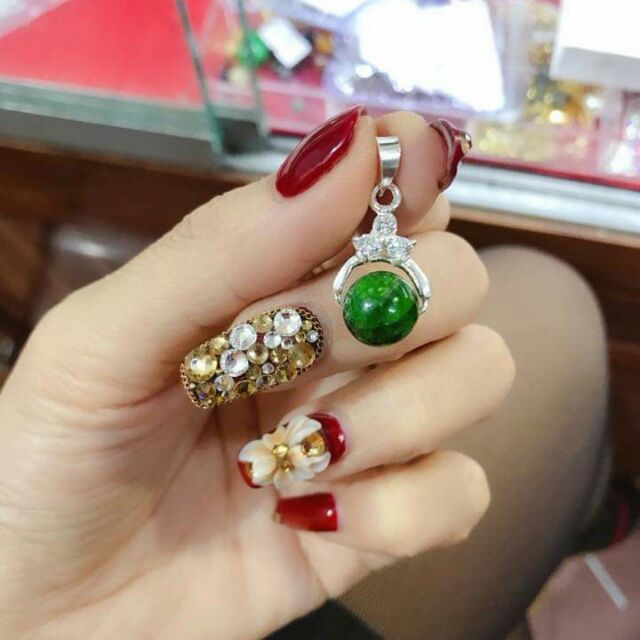 Mặt dây chuyền bạc mix diopside