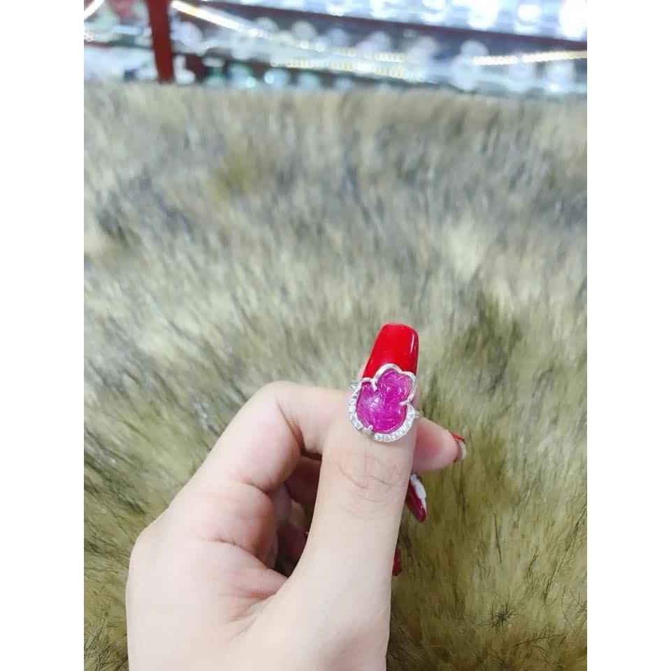 Nhẫn hồ ly ruby bạc ta