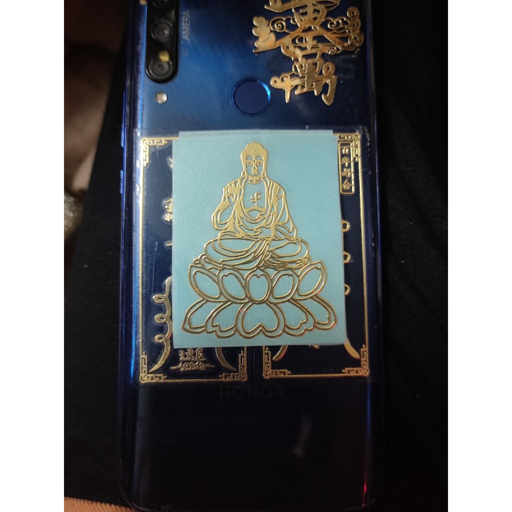 Phật Thích Ca sticker vàng dán điện thoại