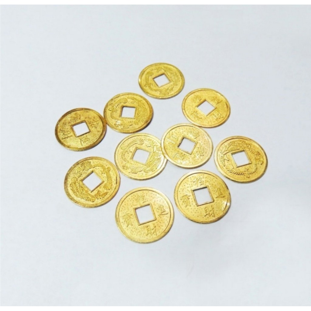 Đồng xu long phụng mạ vàng 2cm