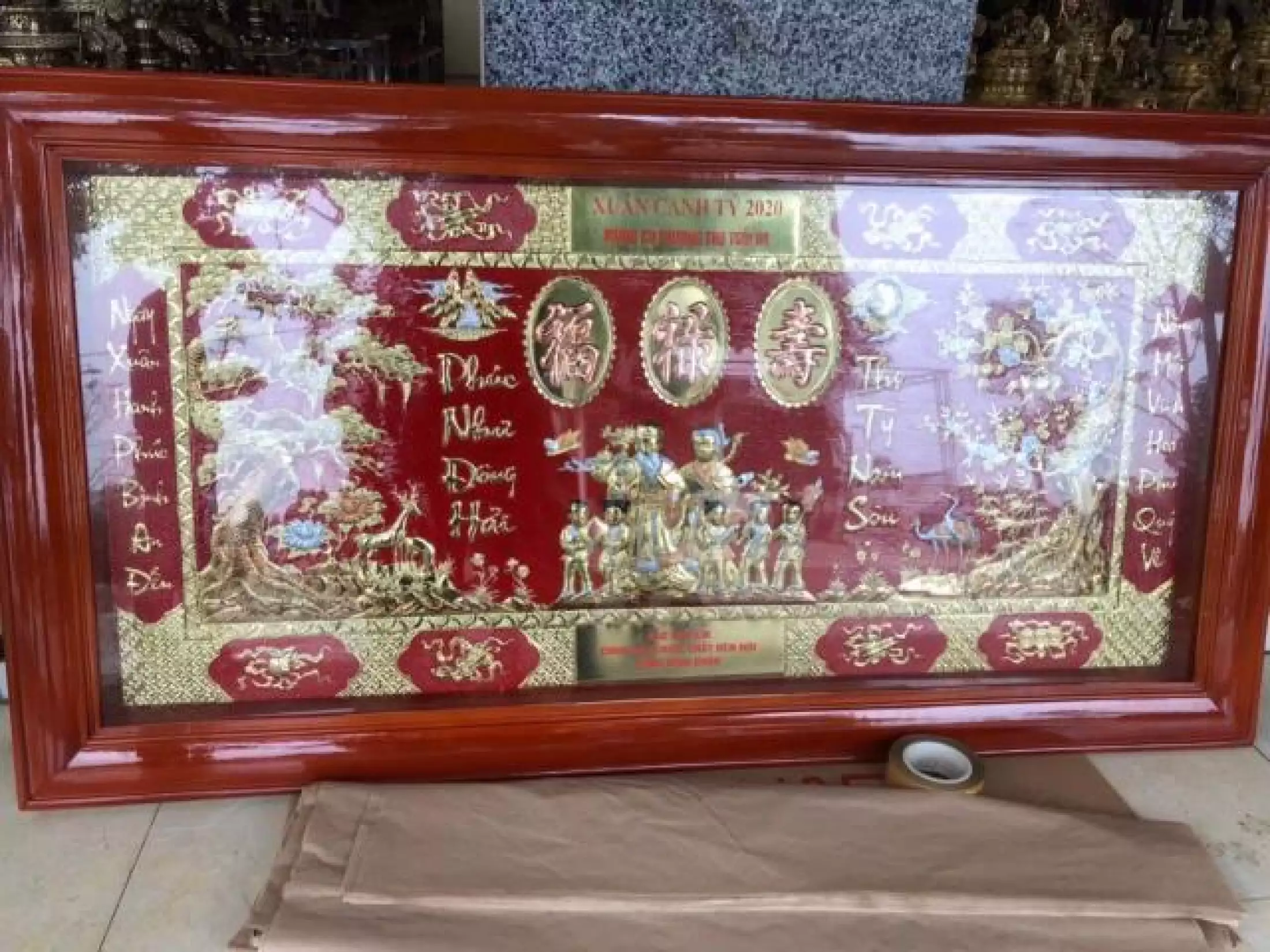 Tranh đồng Mừng Thọ