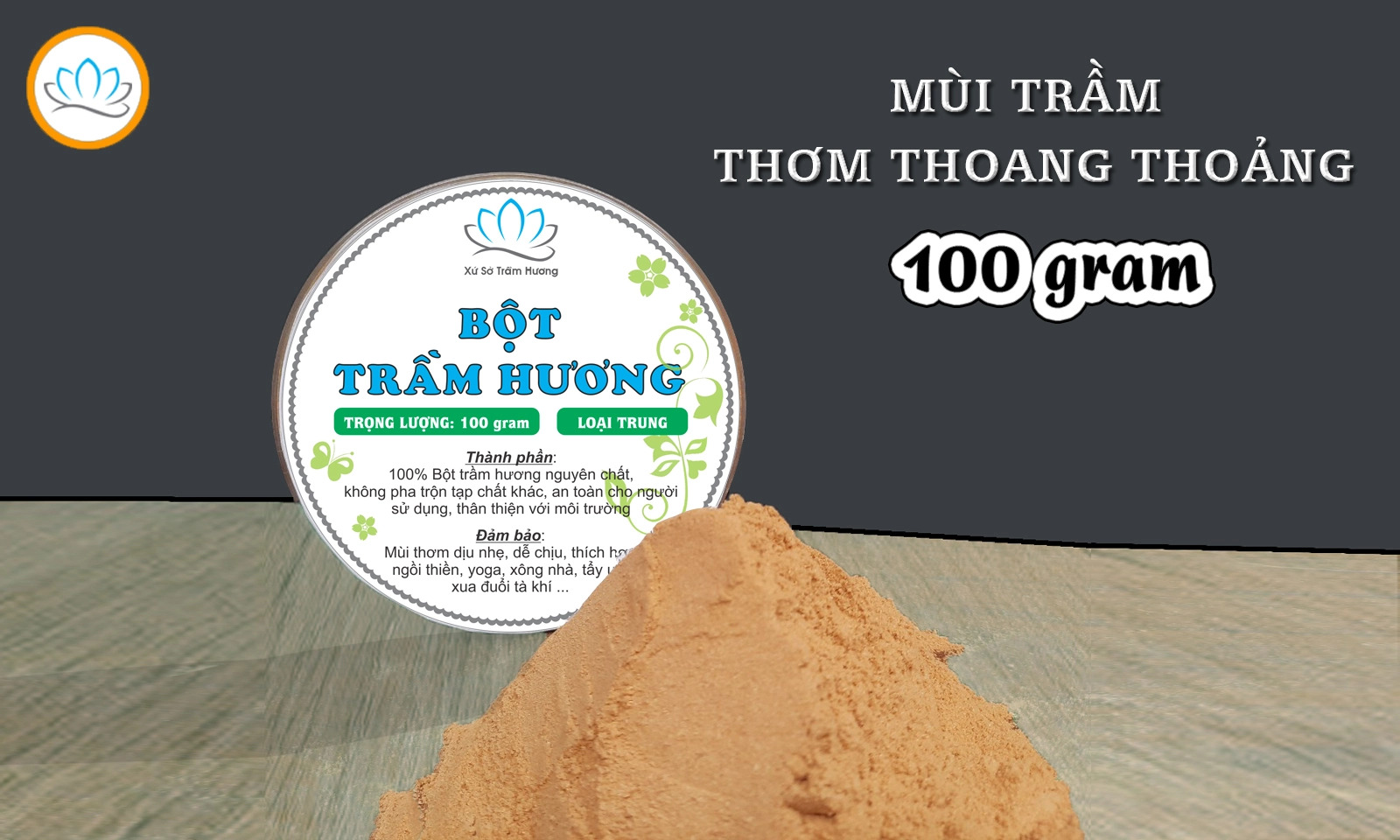 Bột Trầm Hương Nguyên Chất 100% Loại Trung