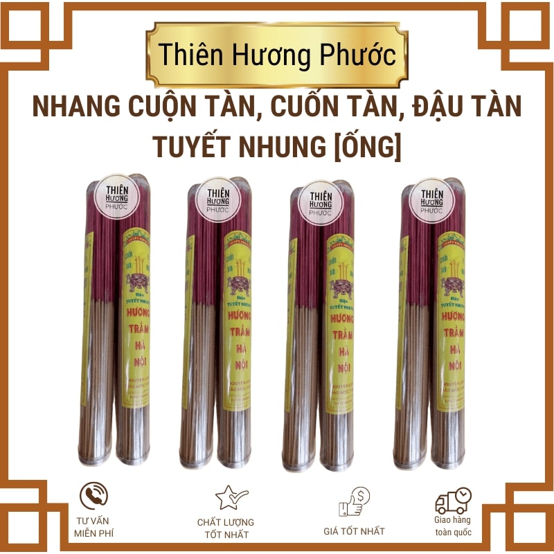 Nhang cuốn tàn Tuyết Nhung 40cm (ống)