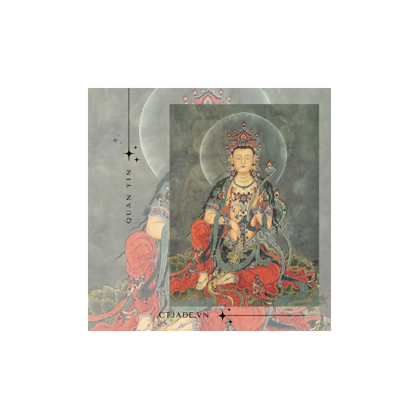 2302079 - Hình Phật Bà Quan Âm in trên vải lụa khổ A4 - CTjade