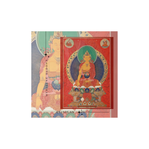 2302078 Hình Đức Phật Dược Sư in trên vải lụa A4 - CTjade