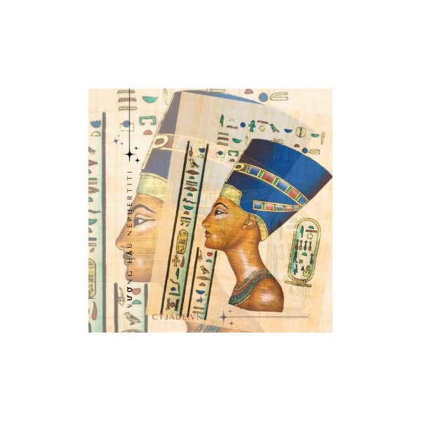 2302074 Hình vương hậu Ai cập cổ đại Nefertiti in khổ lụa a4 - CTjade