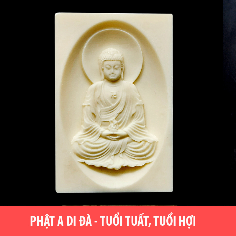 Dây chuyền Phật A Di Đà bằng trái ngà khắc Bát Nhã Tâm Kinh - MN01 (có dây đeo)