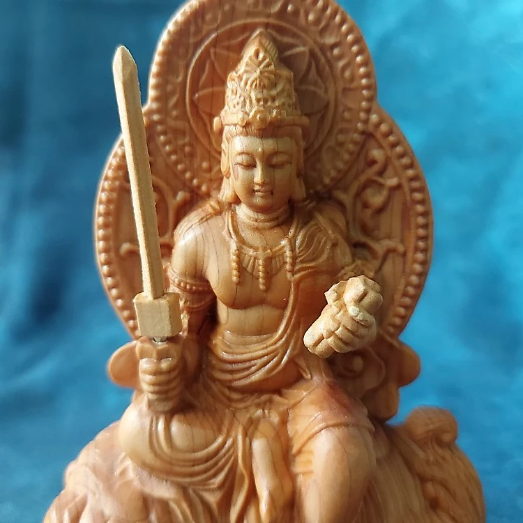 Tượng Phật Văn Thù Bồ Tát bằng gỗ Nhai Bách 