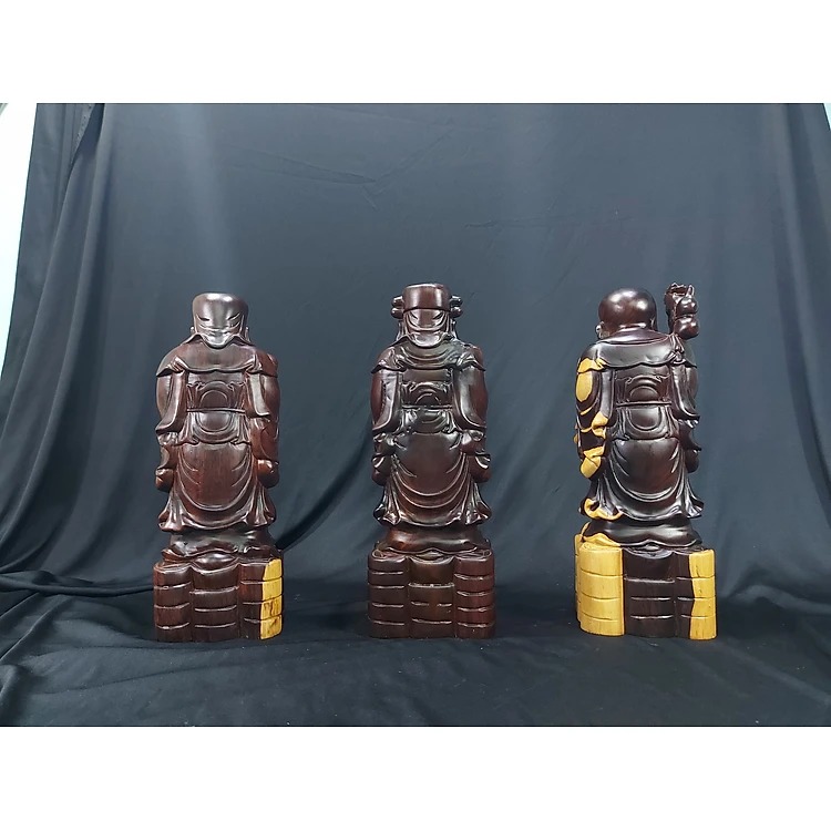 Bộ tượng tam đa Phúc - Lộc - Thọ- gỗ Cẩm (cao 30cm)