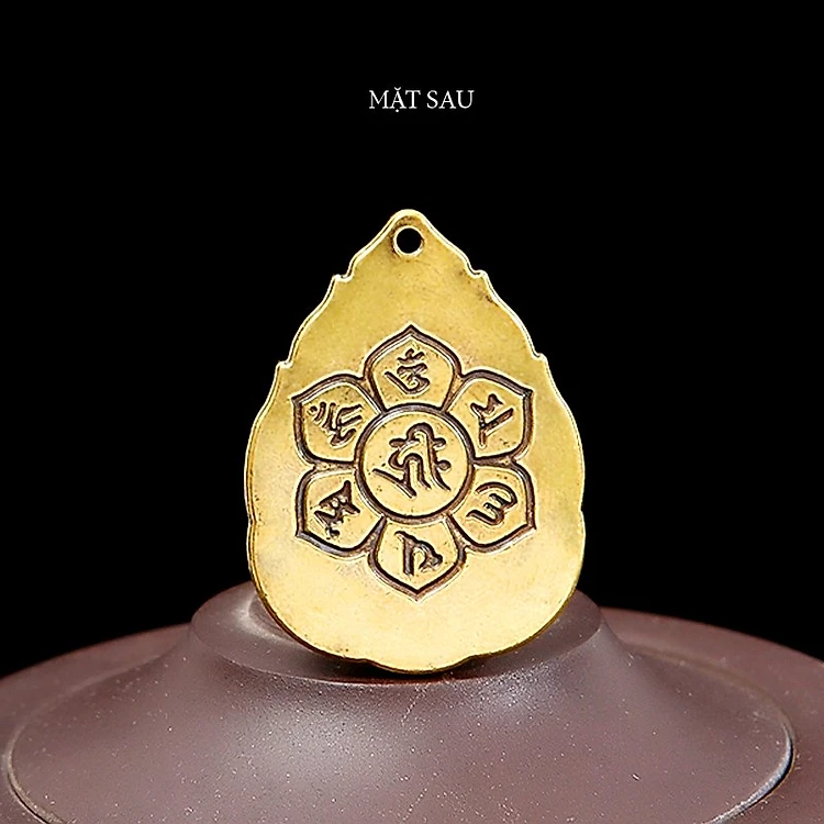 Dây chuyền mặt Phật A Di Đà hoa sen bằng đồng - MV02