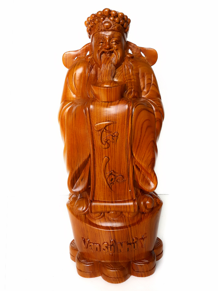 Tượng gỗ, tượng Thần Tài bằng gỗ hương -Cao 40 cm